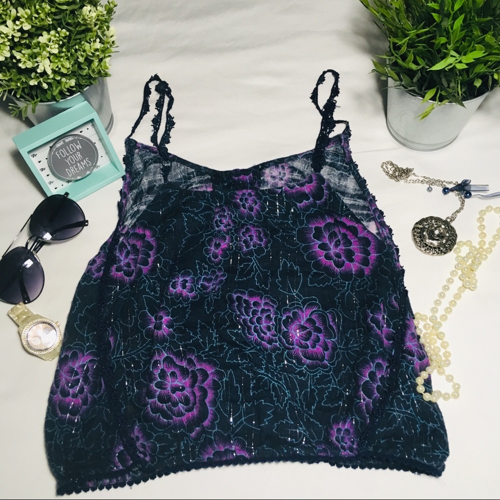 FREE PEOPLE FLORAL TANK TOP - Picture 2 of 8